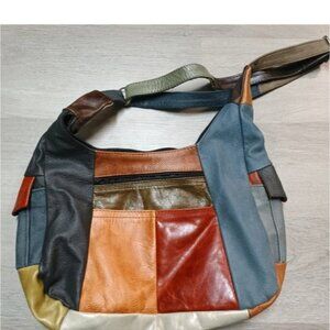 High Quality Leather Hecho En Mexico Patchwork Boho Multicolor Shoulder Bag